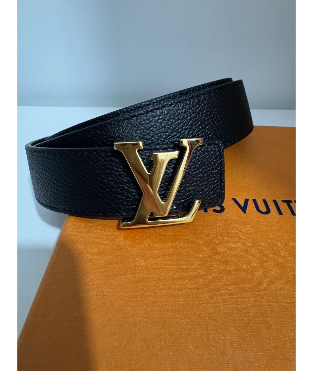 LOUIS VUITTON Черный кожаный ремень, фото 4