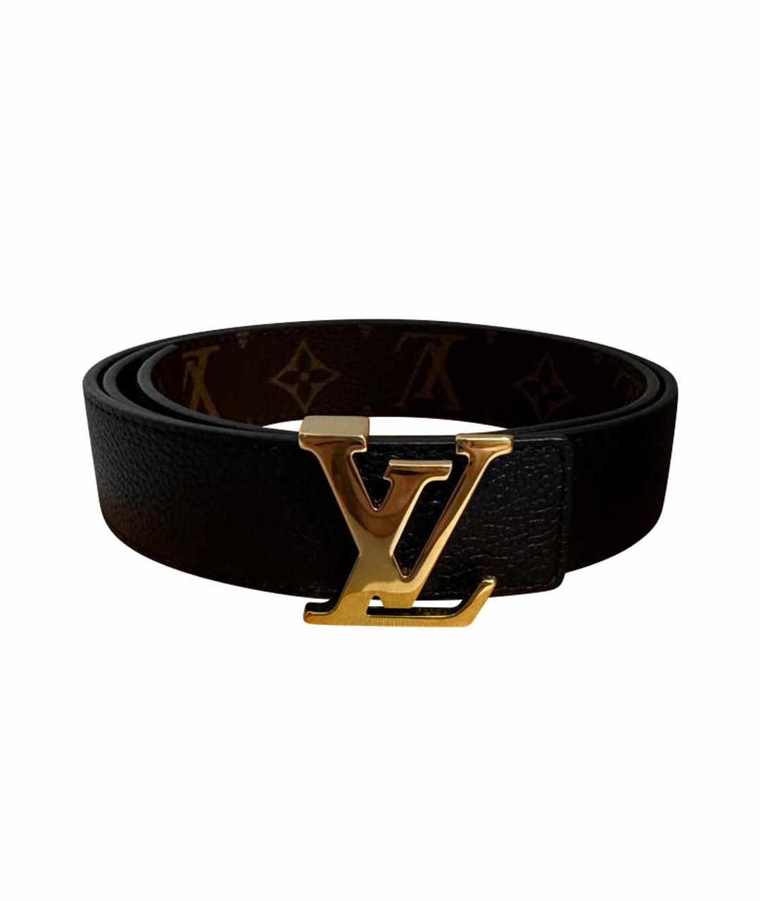 LOUIS VUITTON Черный кожаный ремень, фото 1