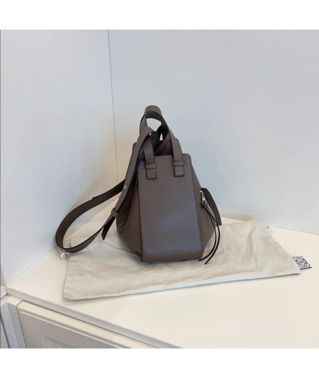 LOEWE Коричневая кожаная сумка тоут, фото 4