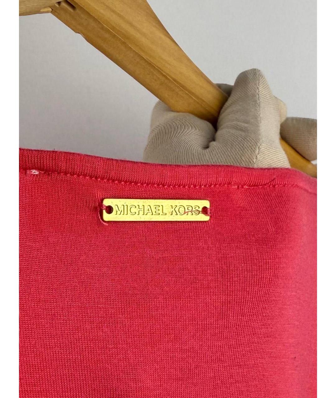 MICHAEL MICHAEL KORS Коралловая вискозная майка, фото 7