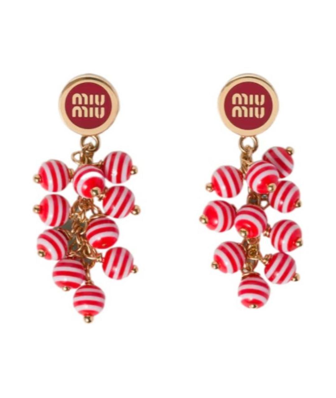 MIU MIU Красные серьги, фото 2