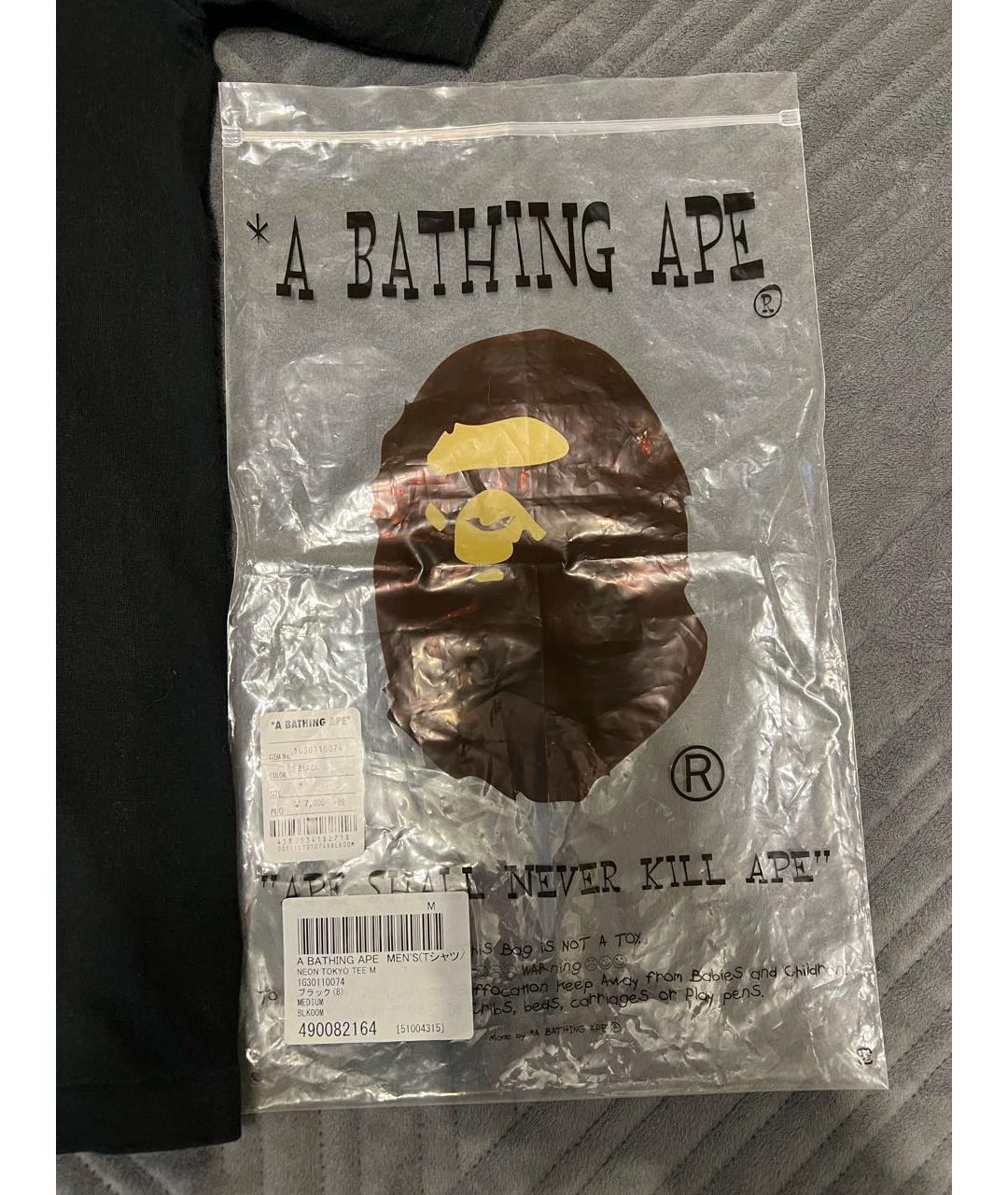 BAPE Черная хлопковая футболка, фото 8