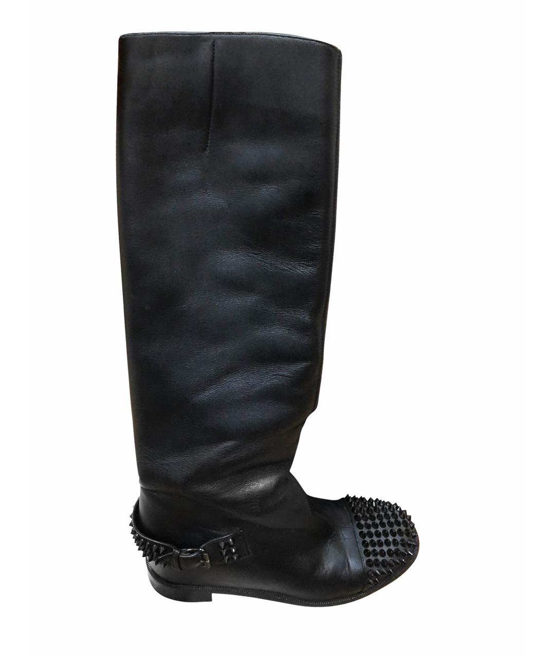 CHRISTIAN LOUBOUTIN Черные кожаные сапоги, фото 1