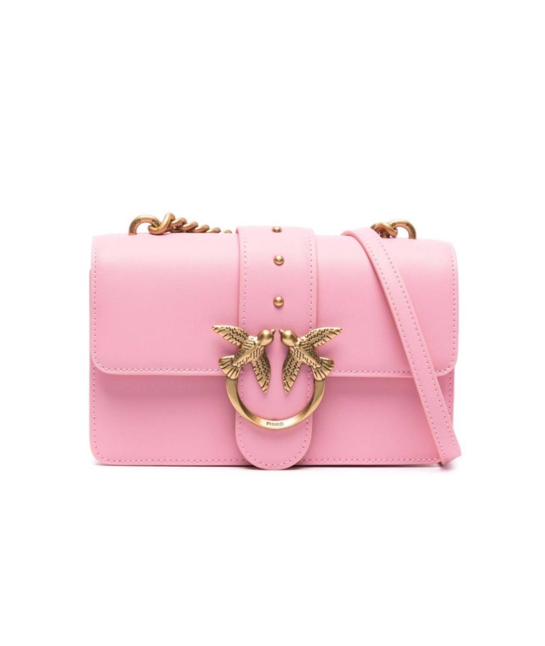 PINKO Розовая кожаная сумка через плечо, фото 2