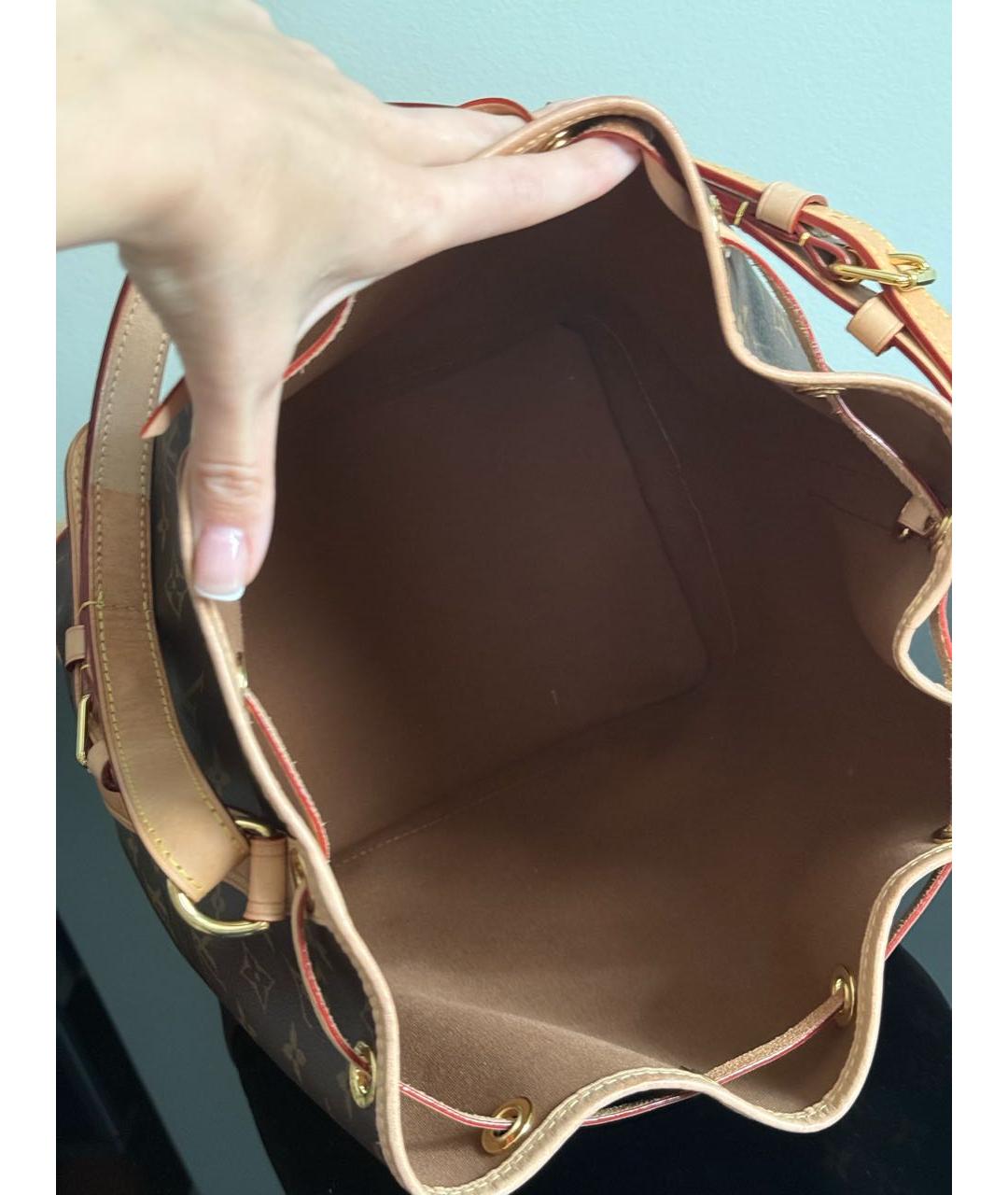 LOUIS VUITTON Коричневая кожаная сумка через плечо, фото 4