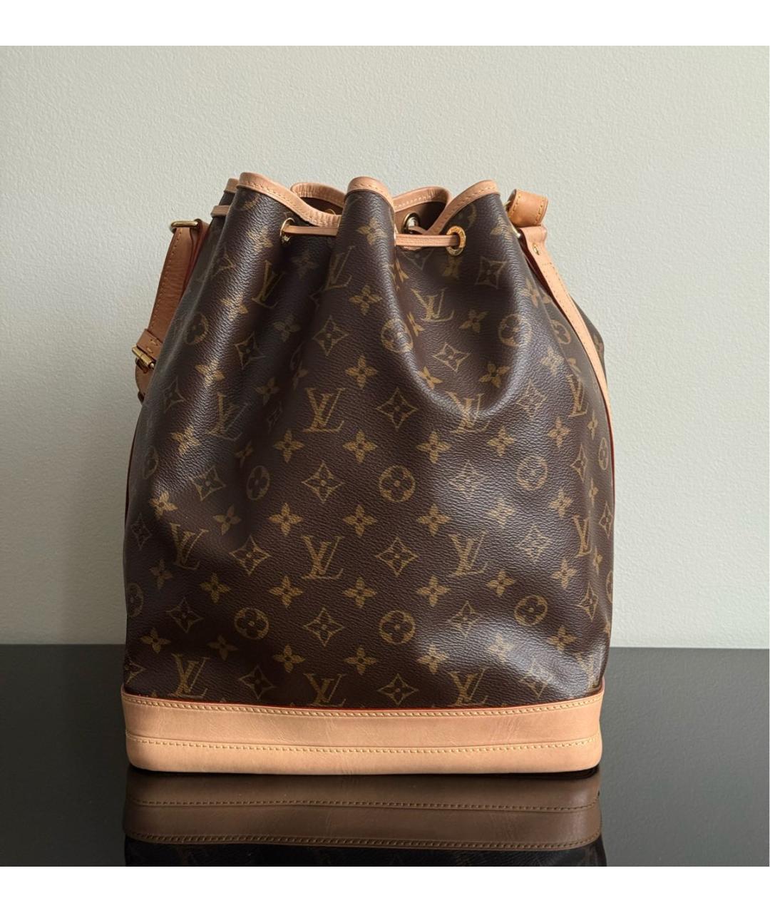 LOUIS VUITTON Коричневая кожаная сумка через плечо, фото 3
