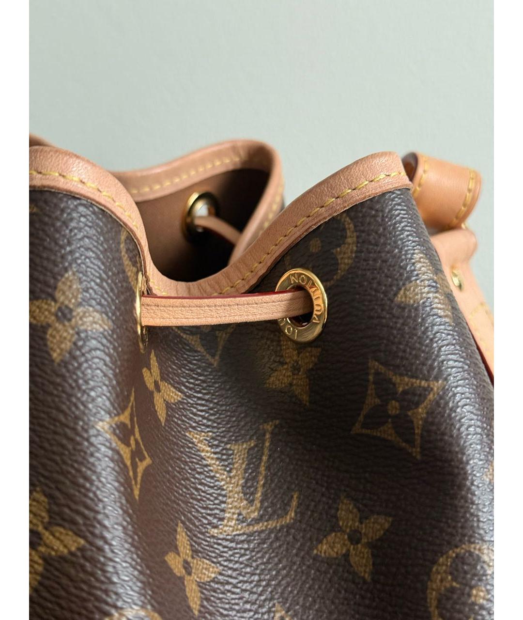 LOUIS VUITTON Коричневая кожаная сумка через плечо, фото 7