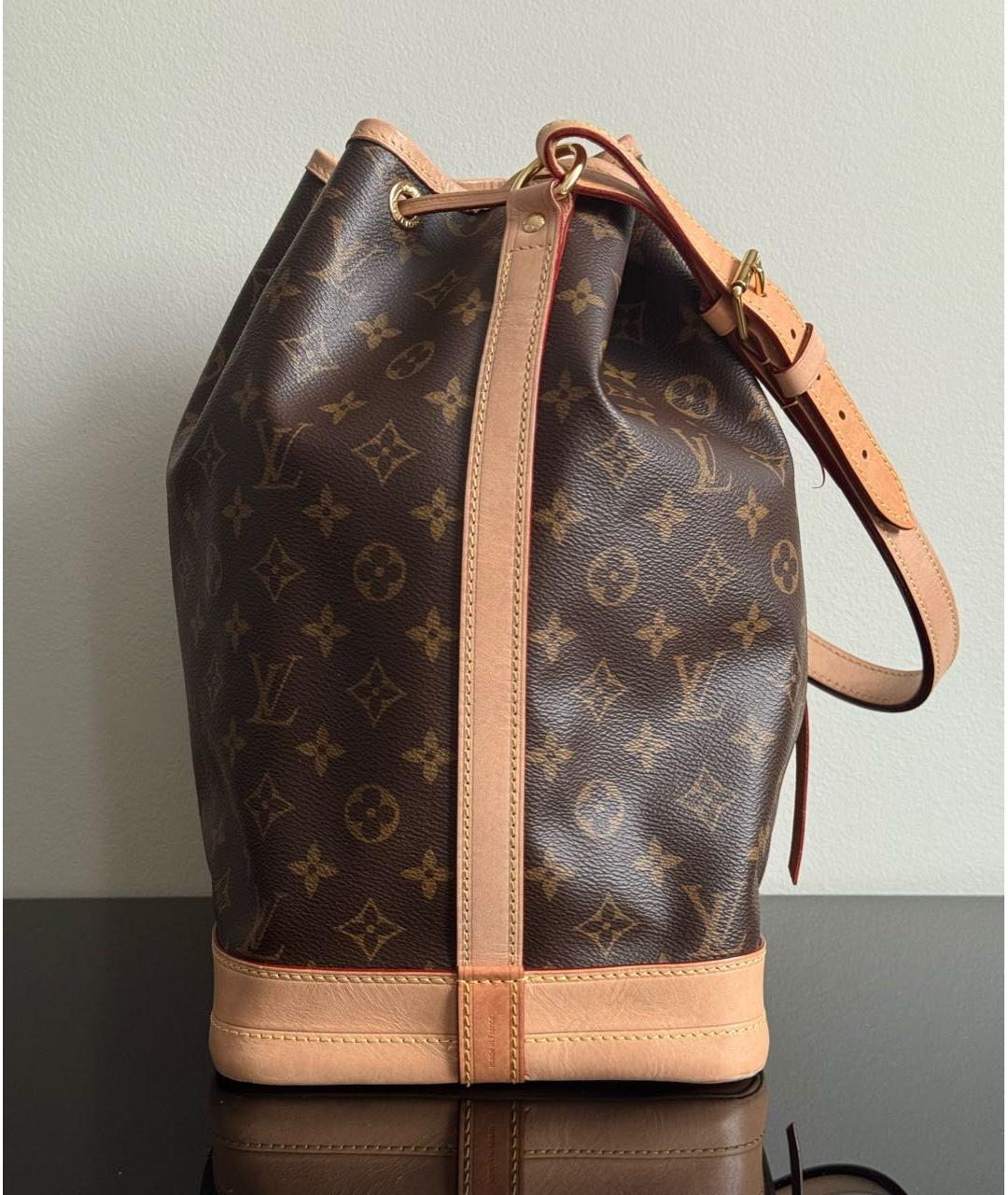 LOUIS VUITTON Коричневая кожаная сумка через плечо, фото 8