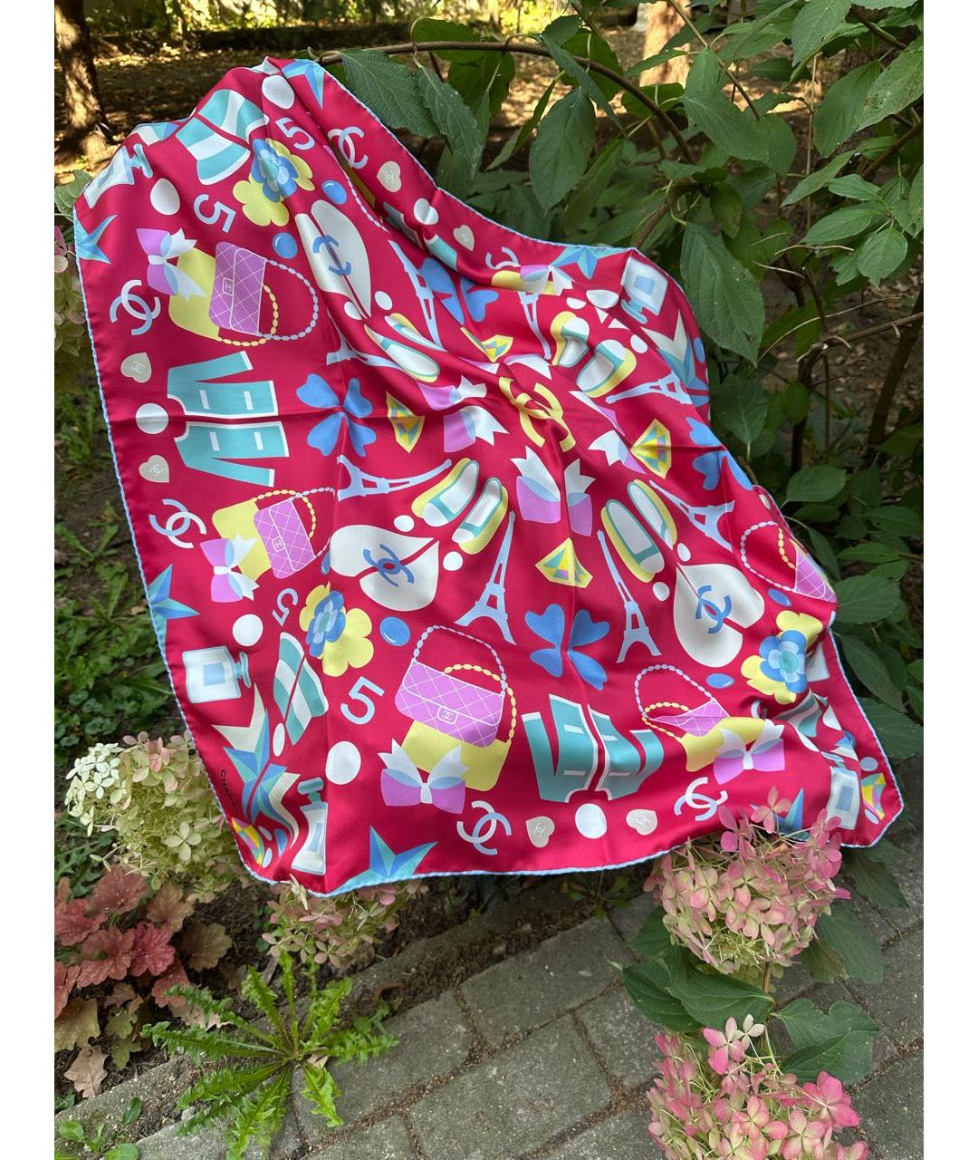 CHANEL Мульти шелковый платок, фото 5