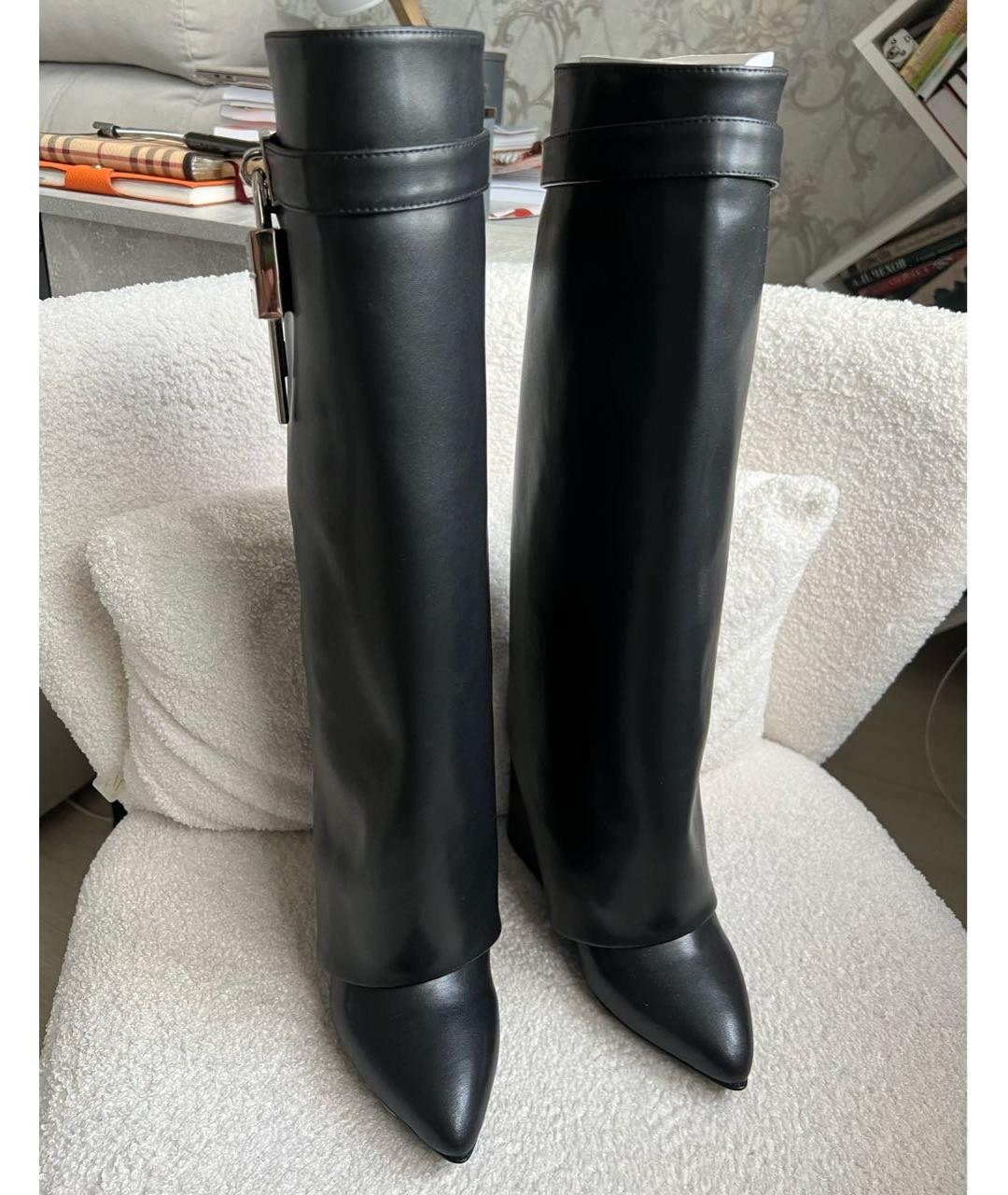 GIVENCHY Черные кожаные сапоги, фото 5