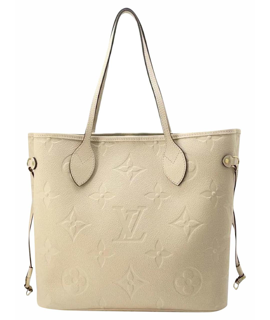 LOUIS VUITTON Бежевая кожаная сумка тоут, фото 1