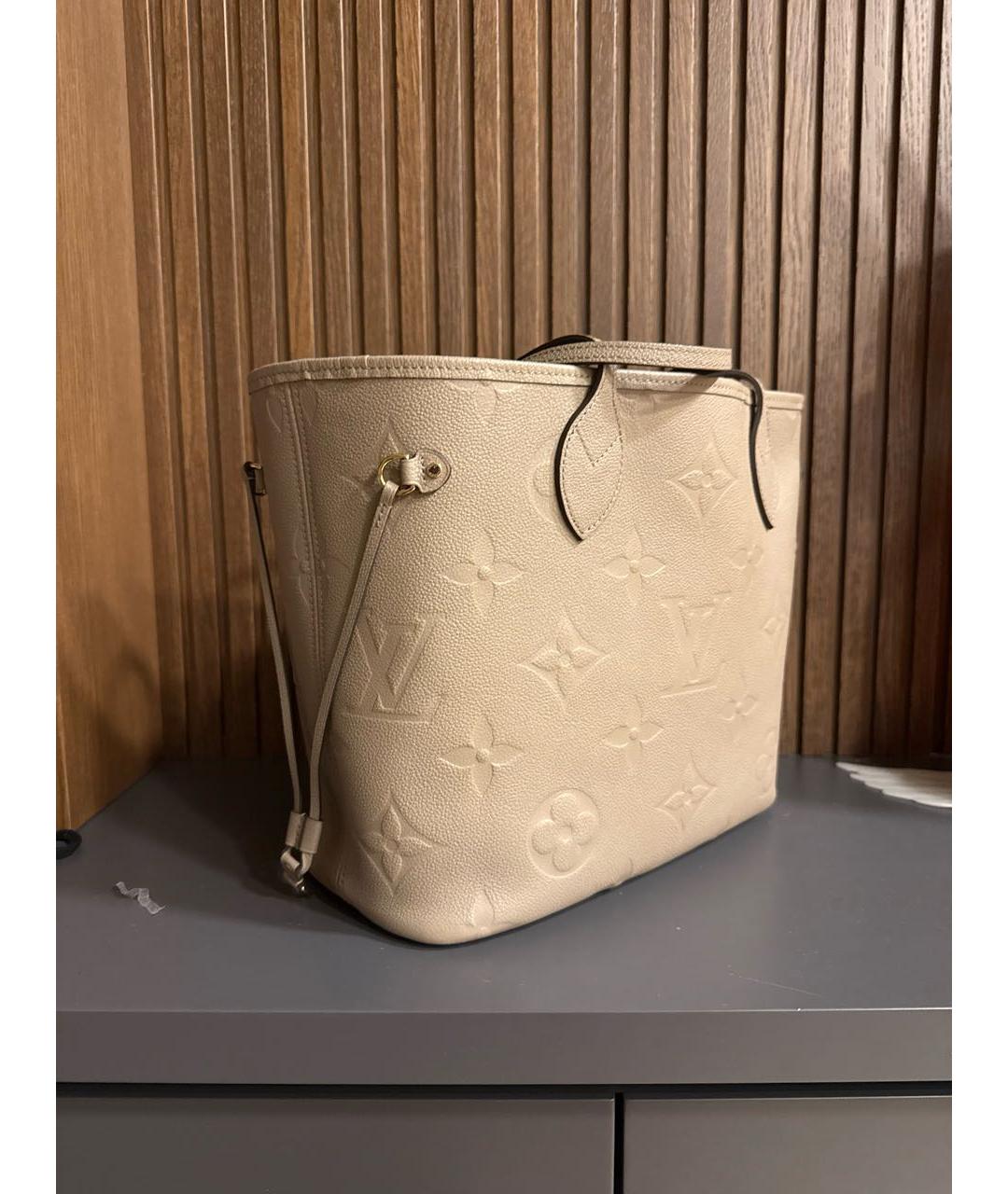 LOUIS VUITTON Бежевая кожаная сумка тоут, фото 2