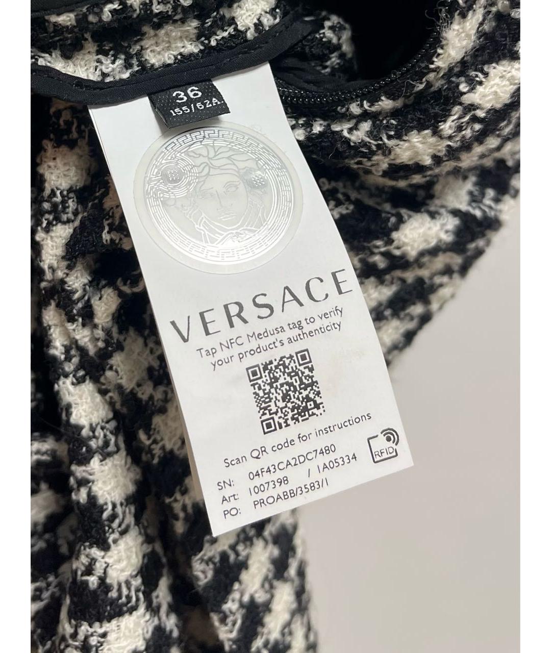 VERSACE Белая шерстяная юбка мини, фото 5