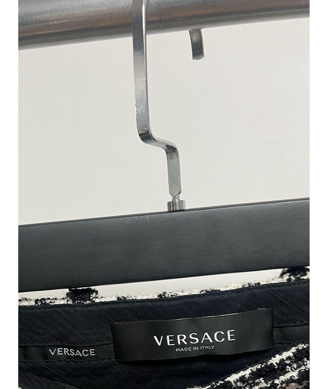 VERSACE Белая шерстяная юбка мини, фото 3