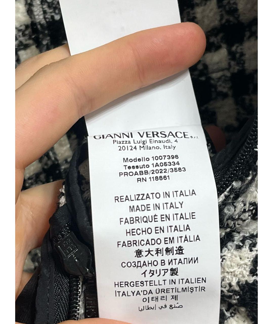 VERSACE Белая шерстяная юбка мини, фото 6