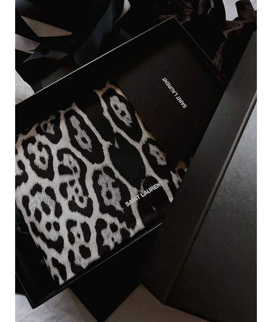 SAINT LAURENT Серая тканевая сумка тоут, фото 2