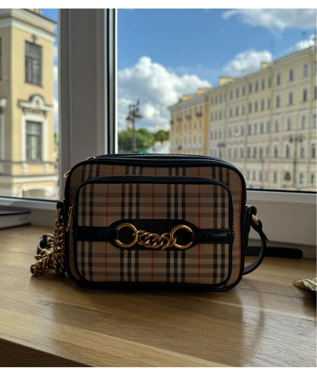 BURBERRY Черная кожаная сумка через плечо, фото 2