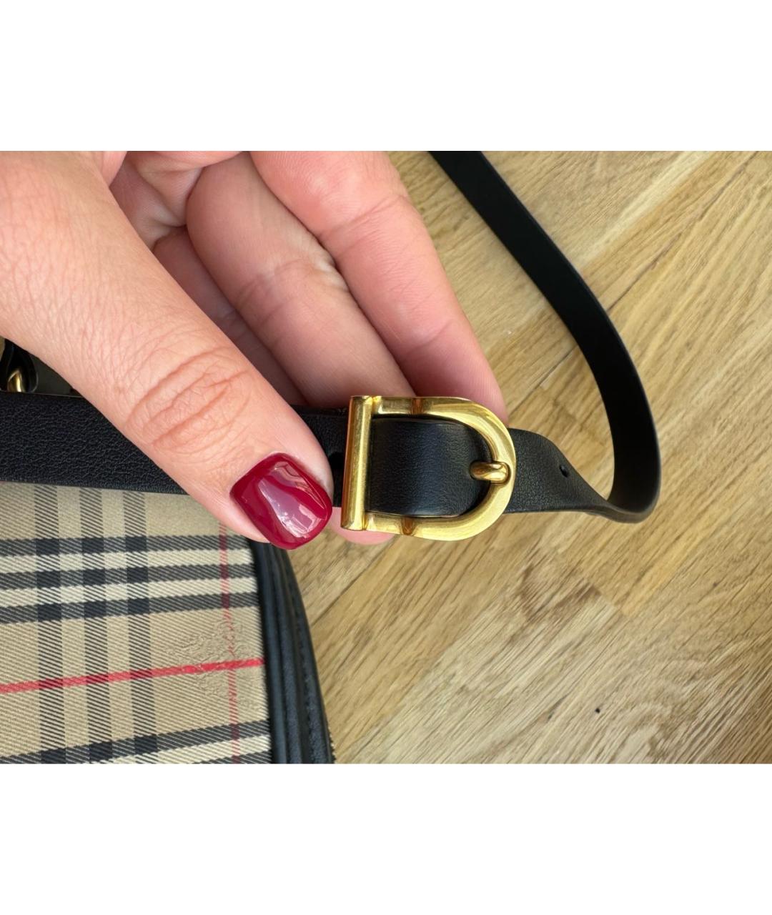 BURBERRY Черная кожаная сумка через плечо, фото 7