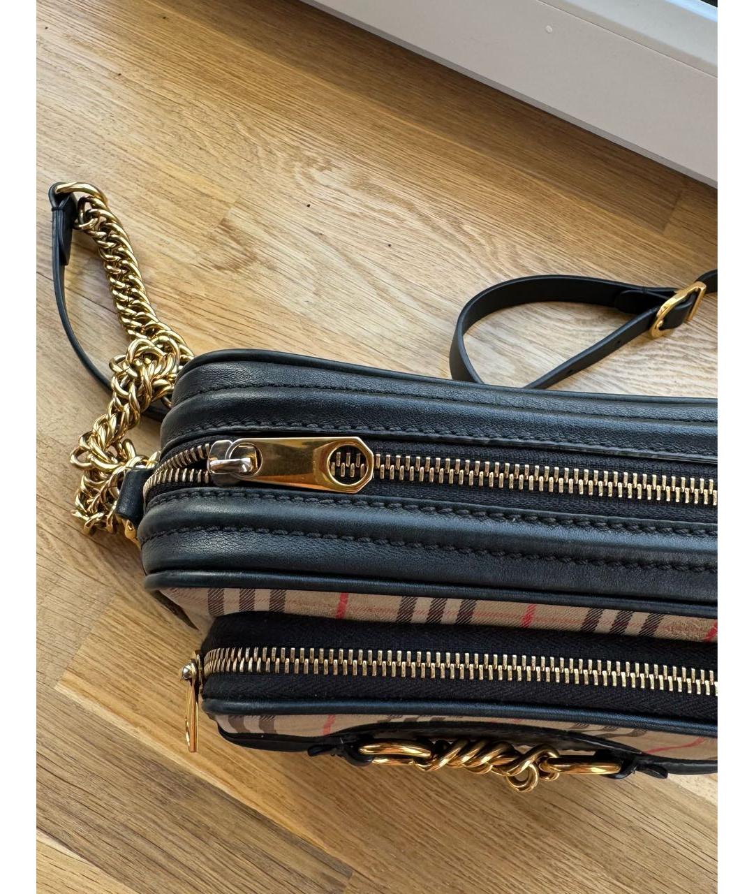 BURBERRY Черная кожаная сумка через плечо, фото 8