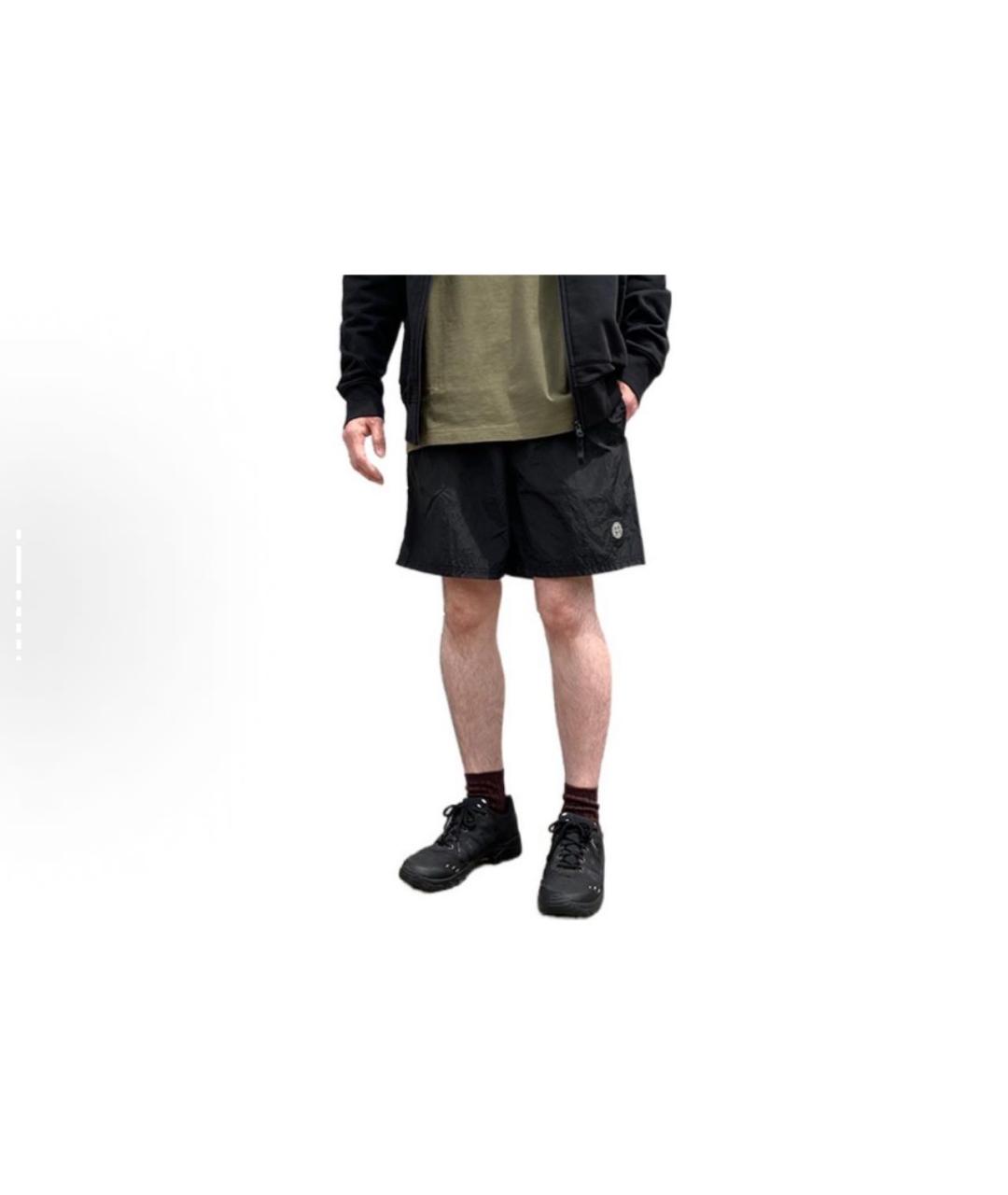 STONE ISLAND Черные шорты, фото 3