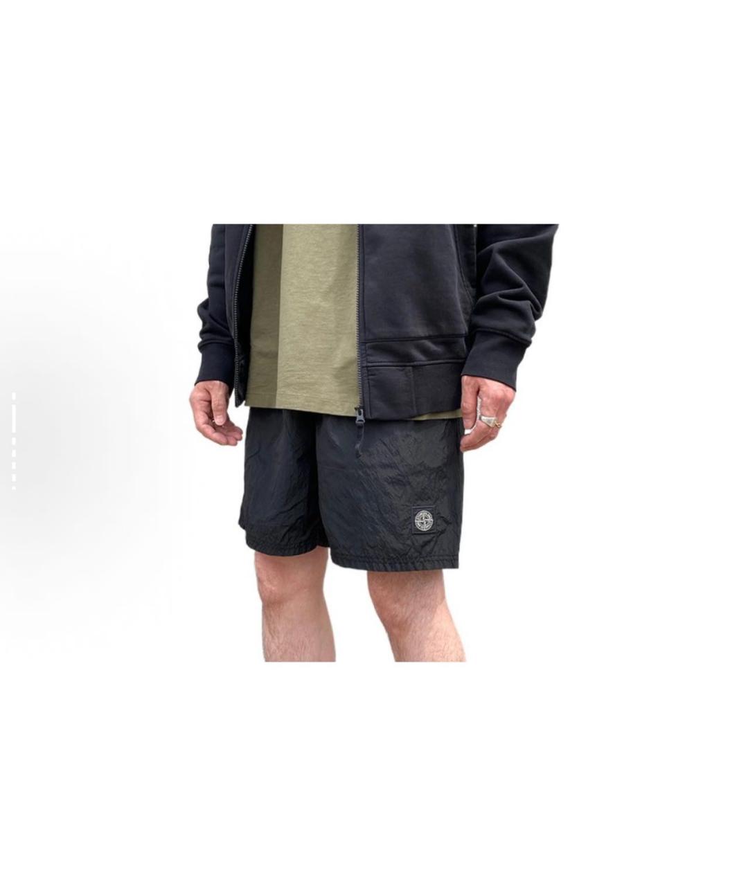 STONE ISLAND Черные шорты, фото 4
