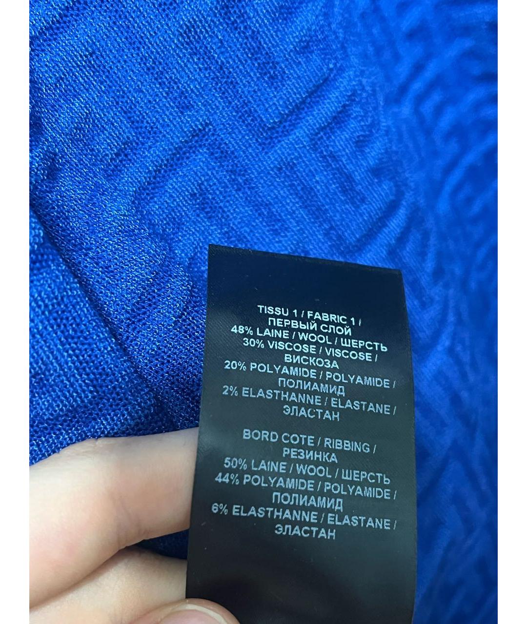 BALMAIN Синее шерстяное повседневное платье, фото 4