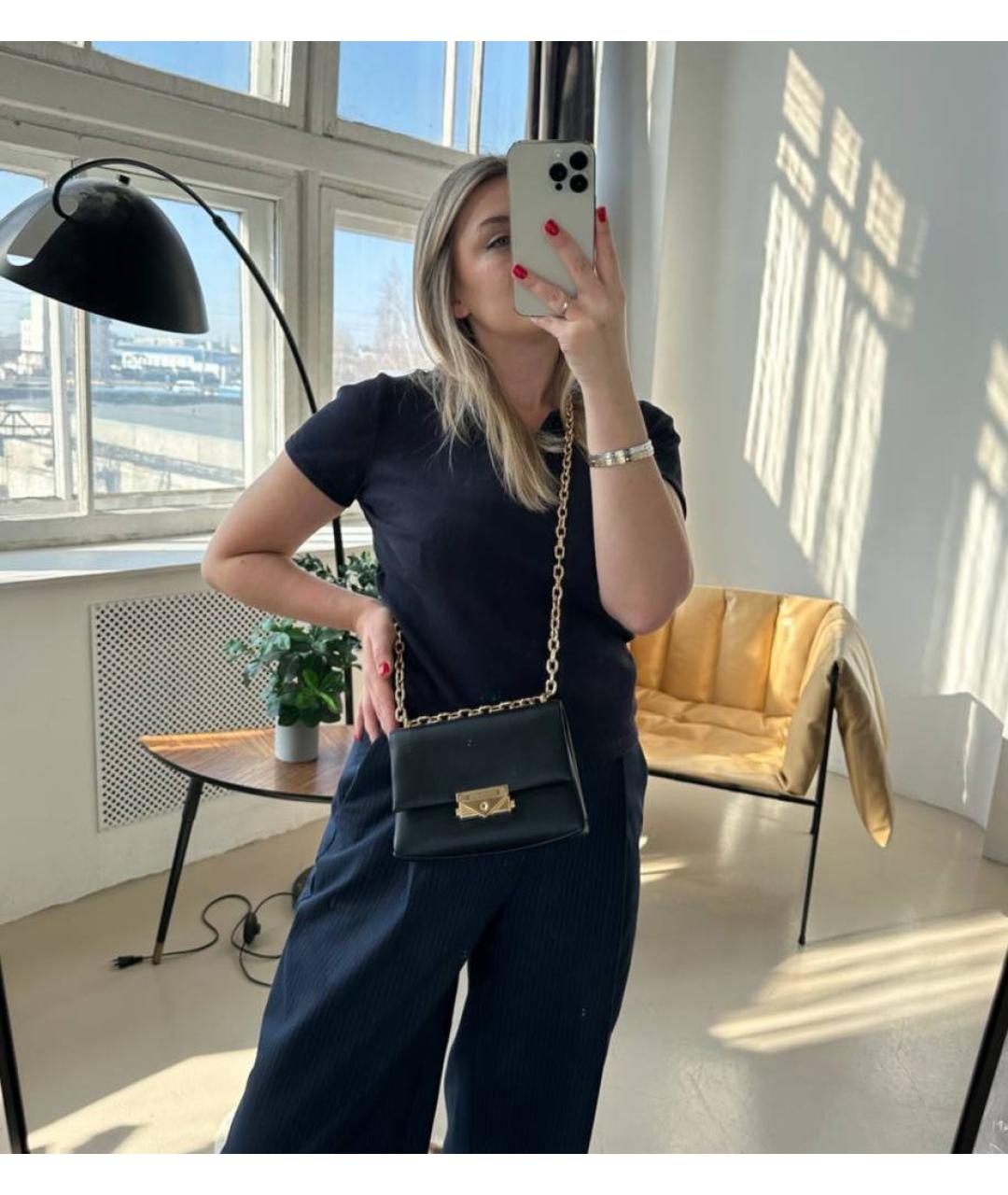 MICHAEL MICHAEL KORS Черная сумка через плечо из искусственной кожи, фото 4