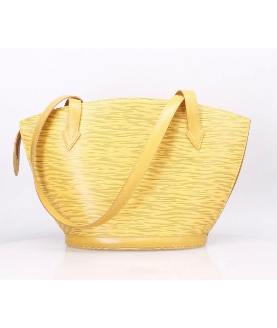 LOUIS VUITTON Желтая кожаная сумка тоут, фото 3