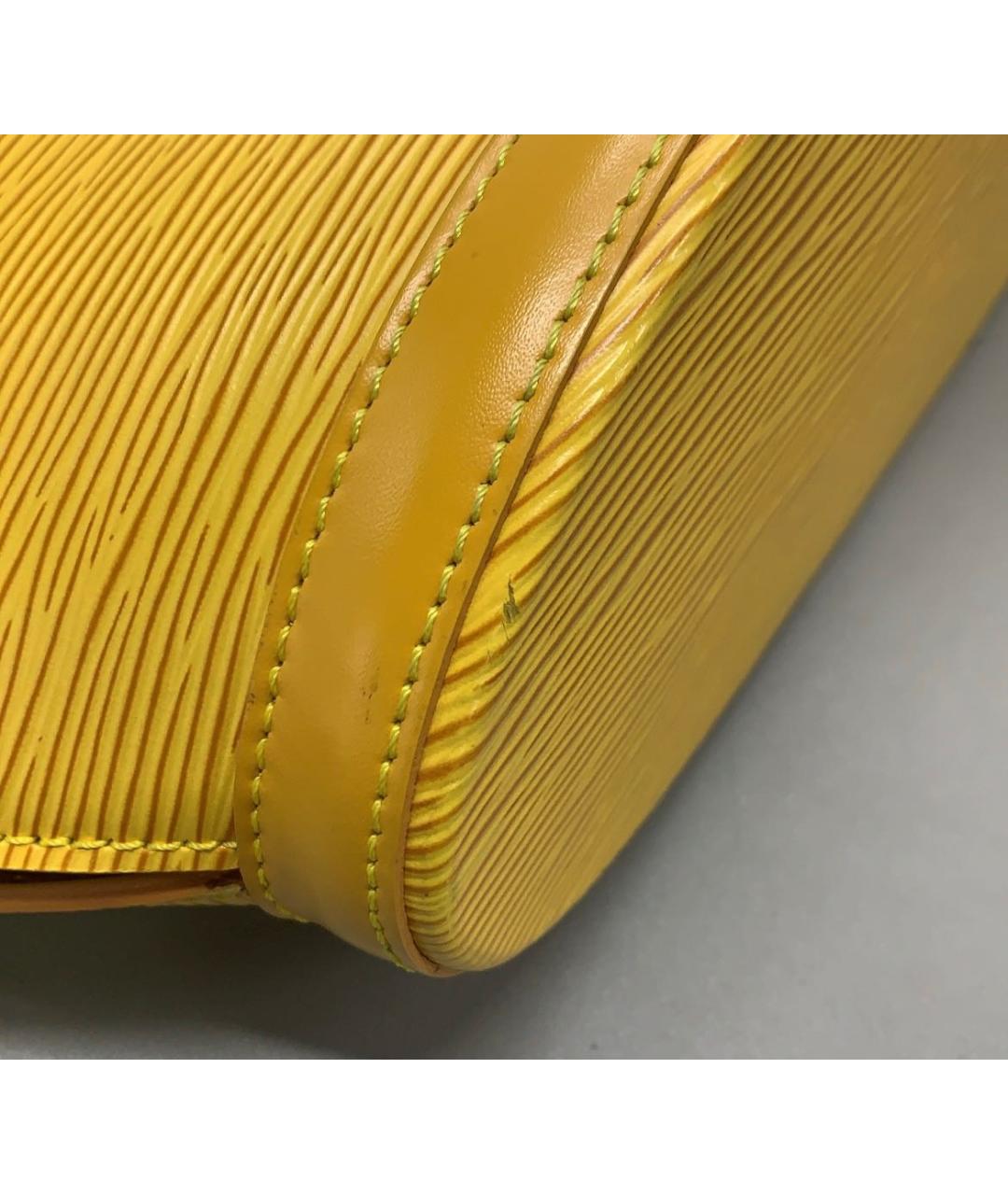 LOUIS VUITTON Желтая кожаная сумка тоут, фото 7