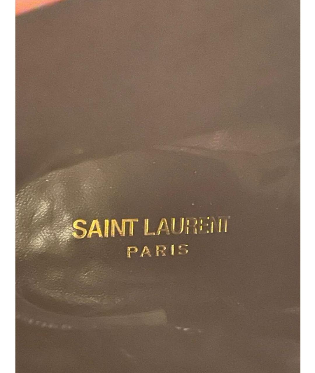 SAINT LAURENT Черные кожаные полусапоги, фото 8