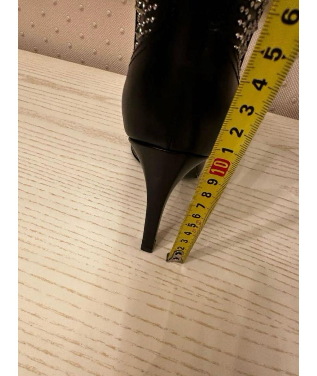 SAINT LAURENT Черные кожаные полусапоги, фото 6