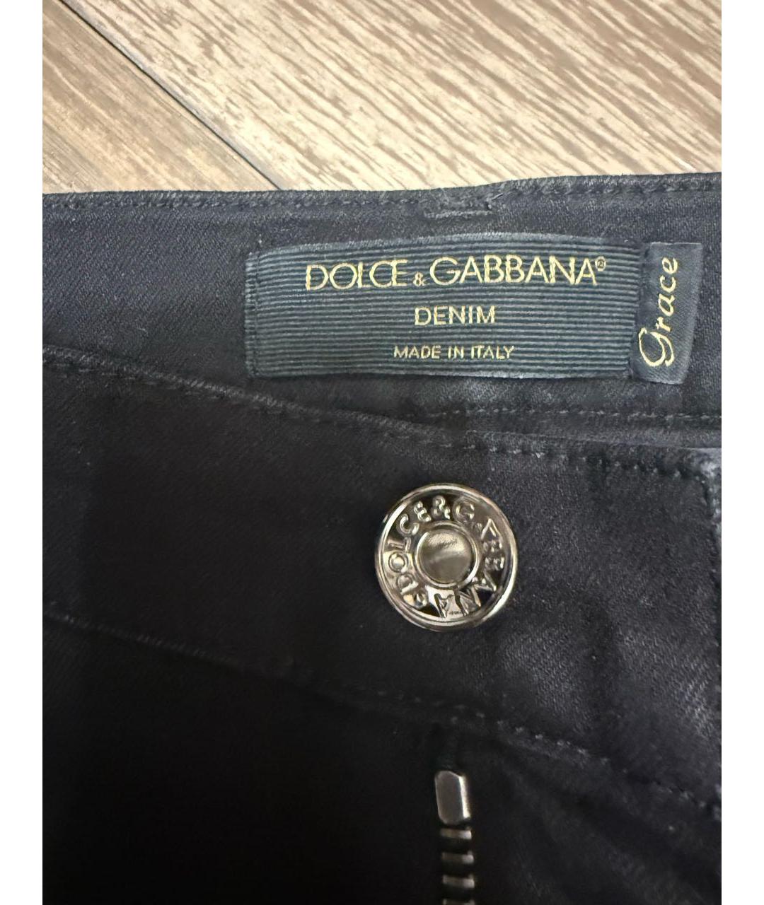 DOLCE&GABBANA Черные хлопко-эластановые джинсы слим, фото 3