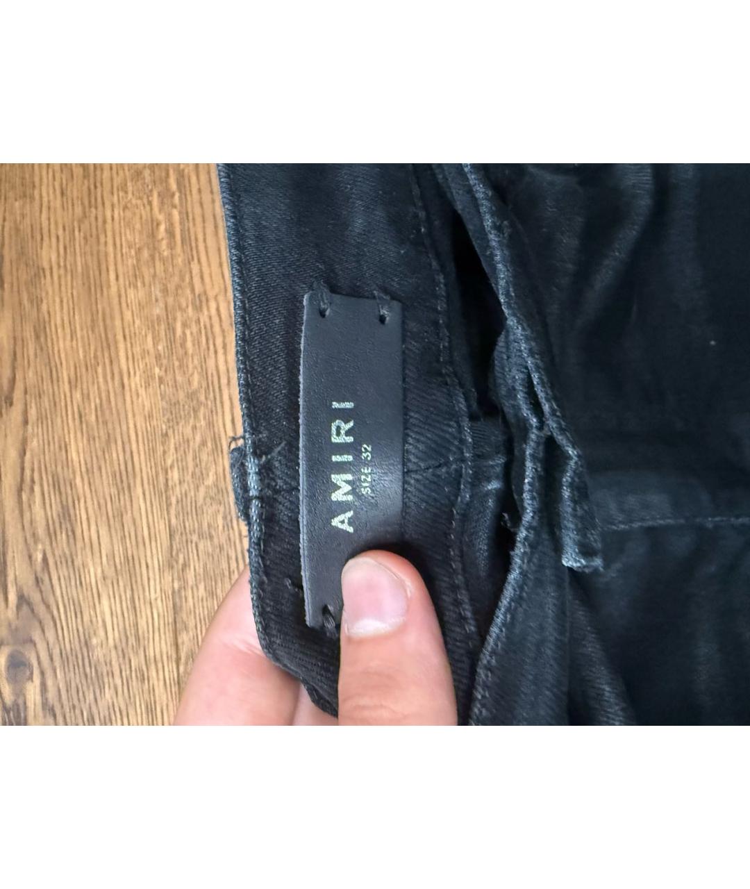 AMIRI Черные хлопко-эластановые джинсы скинни, фото 3