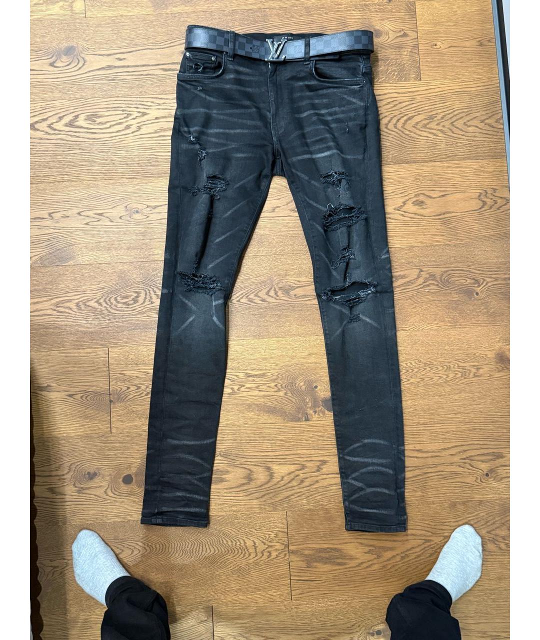 AMIRI Черные хлопко-эластановые джинсы скинни, фото 8