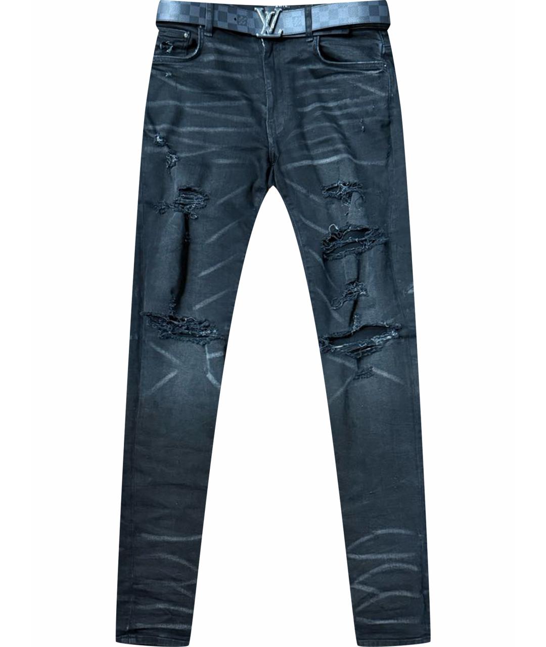 AMIRI Черные хлопко-эластановые джинсы скинни, фото 1