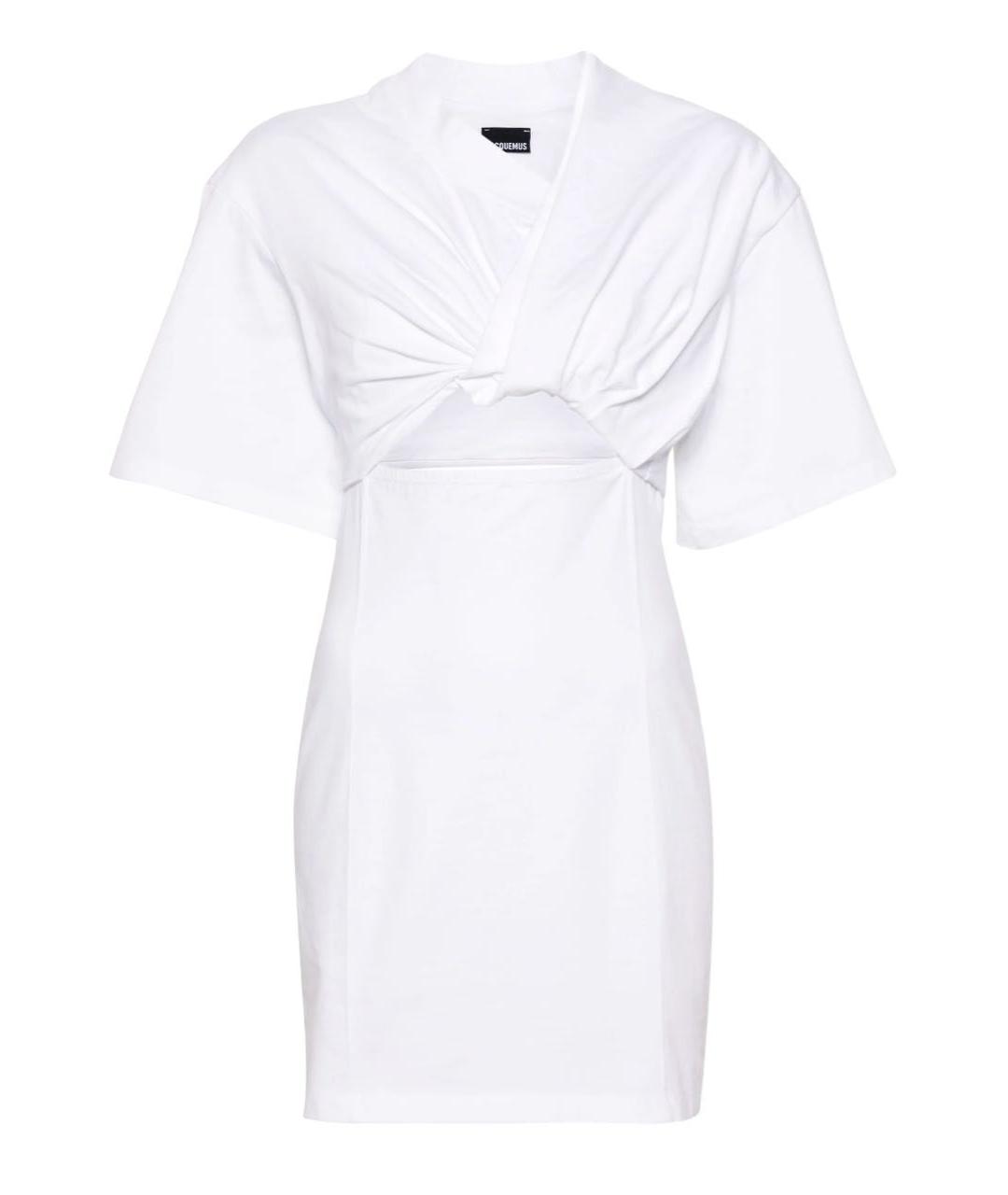 JACQUEMUS Белое хлопковое повседневное платье, фото 5