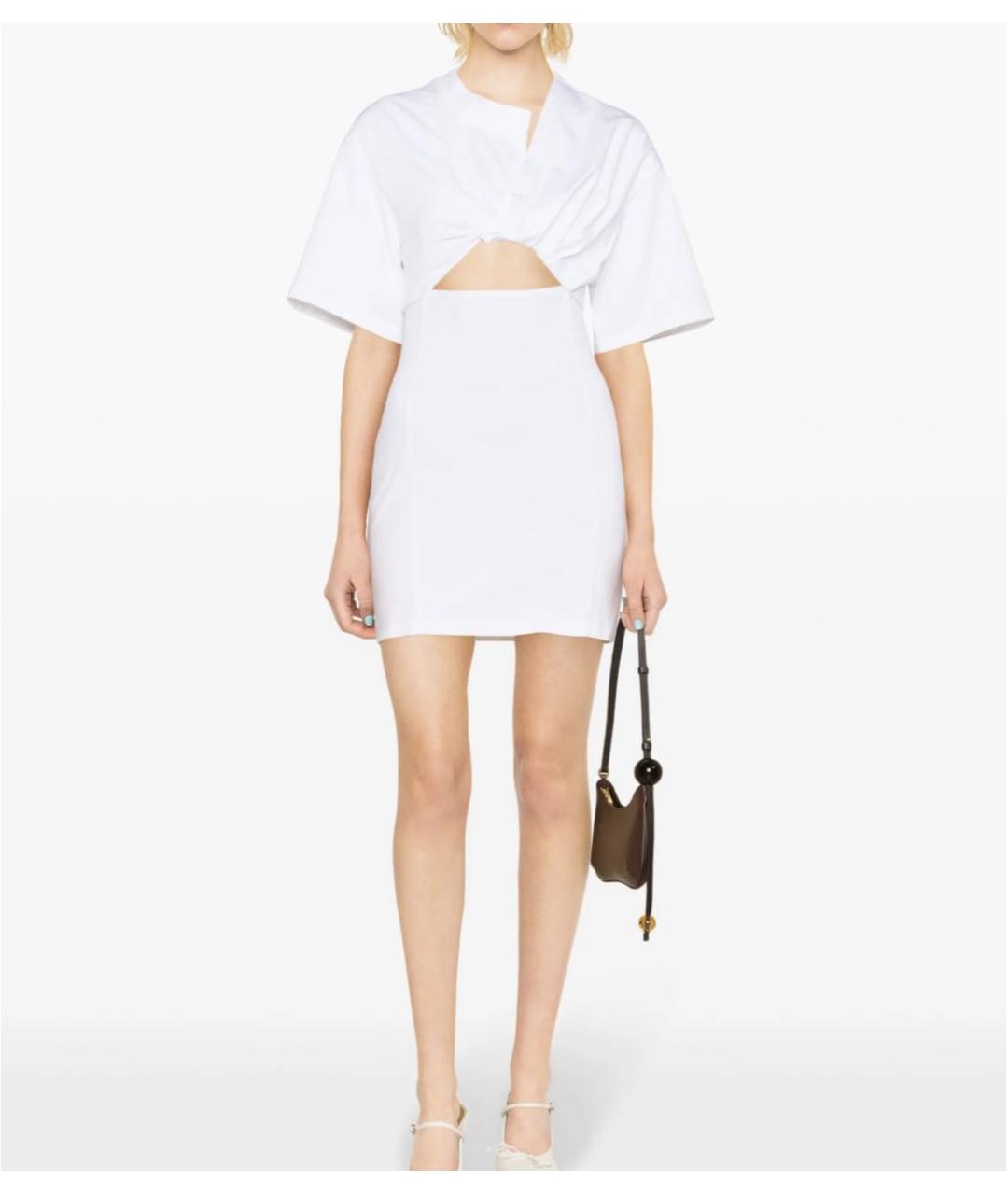 JACQUEMUS Белое хлопковое повседневное платье, фото 4