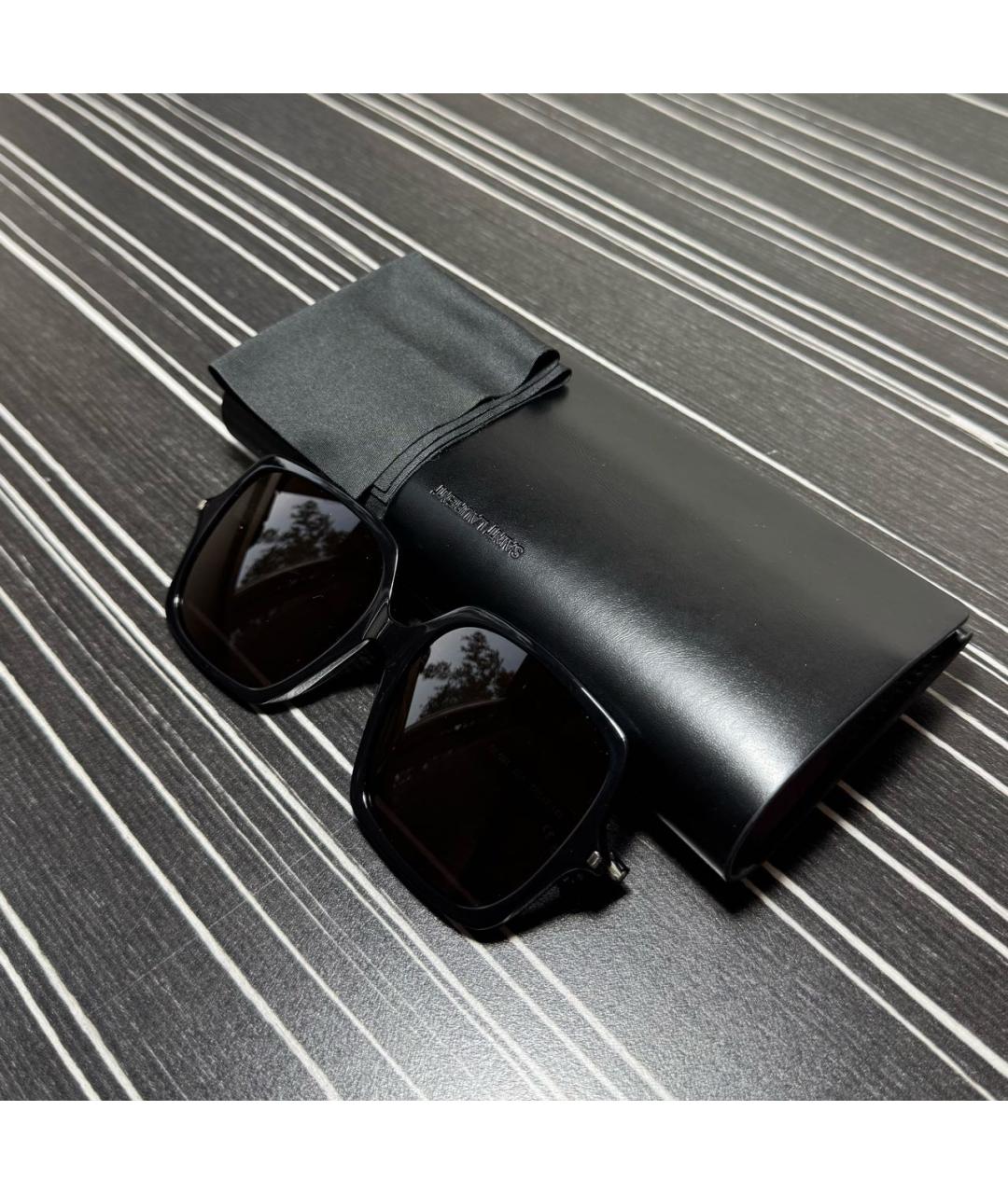 SAINT LAURENT Черные пластиковые солнцезащитные очки, фото 4