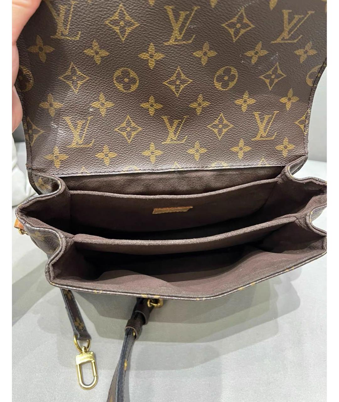 LOUIS VUITTON Коричневая кожаная сумка через плечо, фото 8