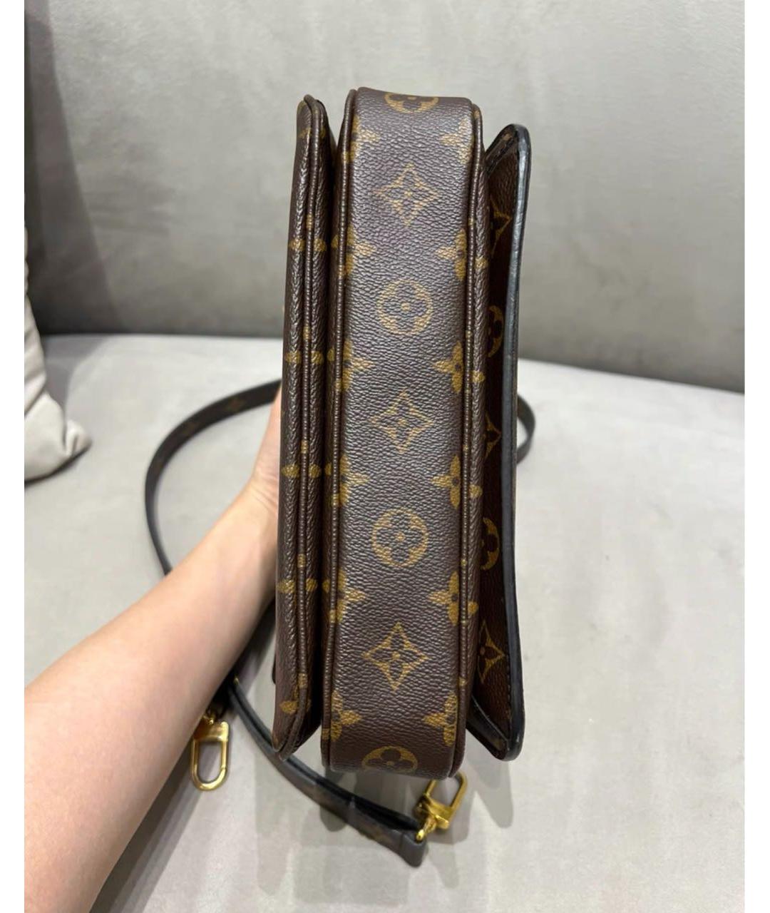 LOUIS VUITTON Коричневая кожаная сумка через плечо, фото 6