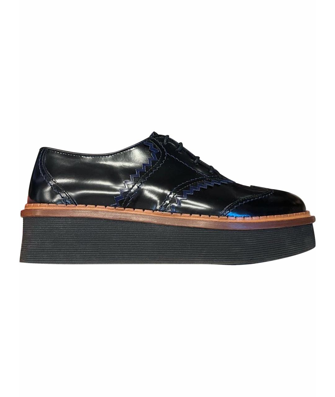 TOD'S Черные кожаные брогги и оксфорды, фото 1