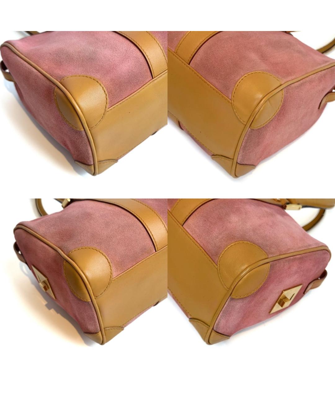 GUCCI Розовая замшевая сумка с короткими ручками, фото 7