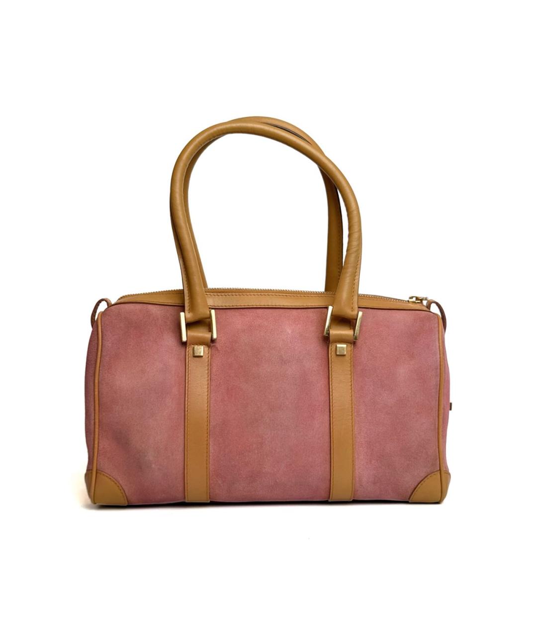 GUCCI Розовая замшевая сумка с короткими ручками, фото 2