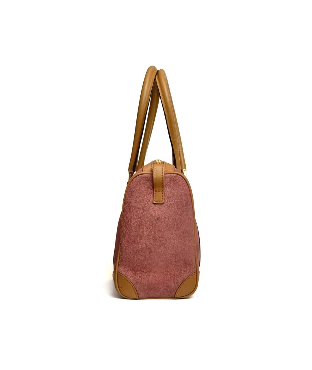 GUCCI Розовая замшевая сумка с короткими ручками, фото 5