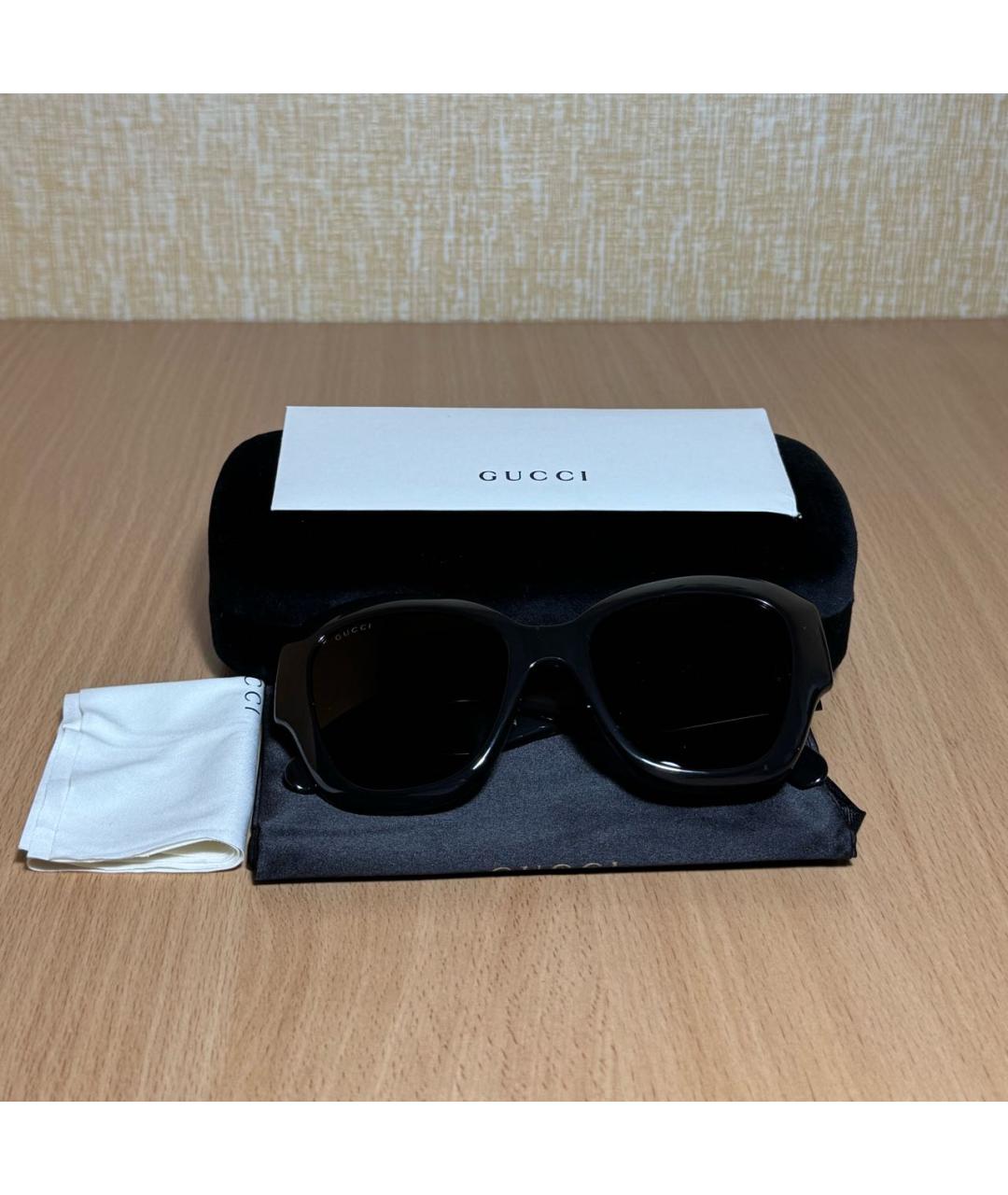 GUCCI Черные пластиковые солнцезащитные очки, фото 4