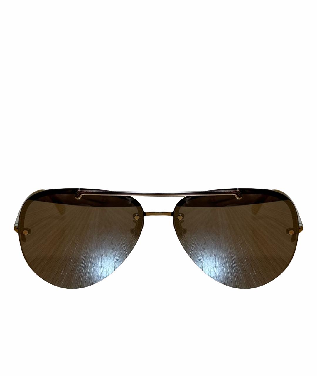 VERSACE Золотые металлические солнцезащитные очки, фото 1