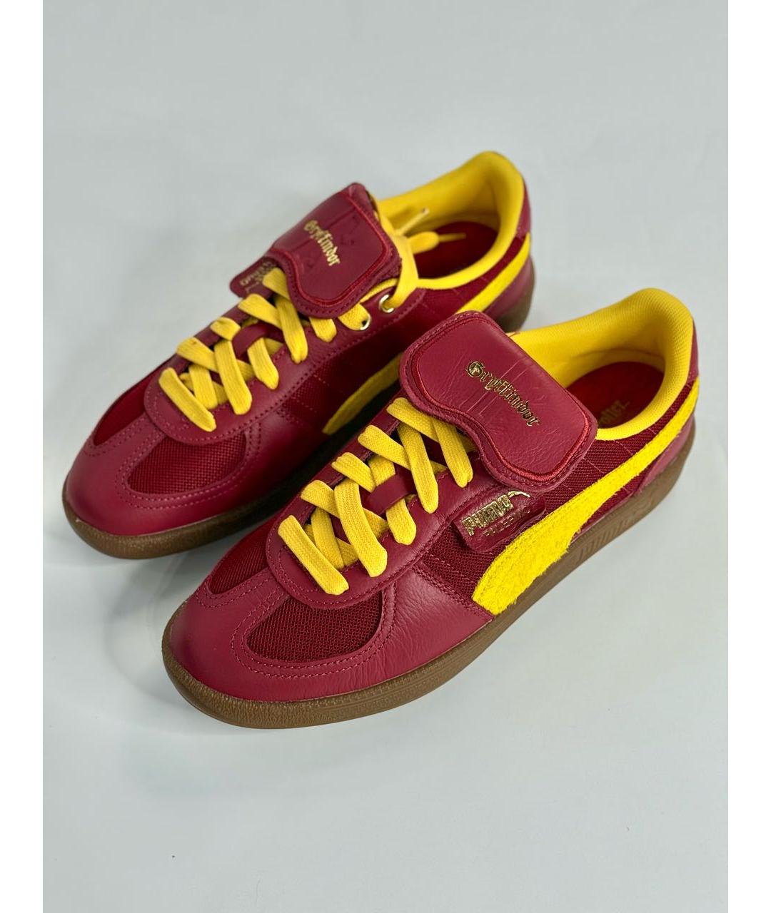 PUMA Бордовые кожаные низкие кроссовки / кеды, фото 2
