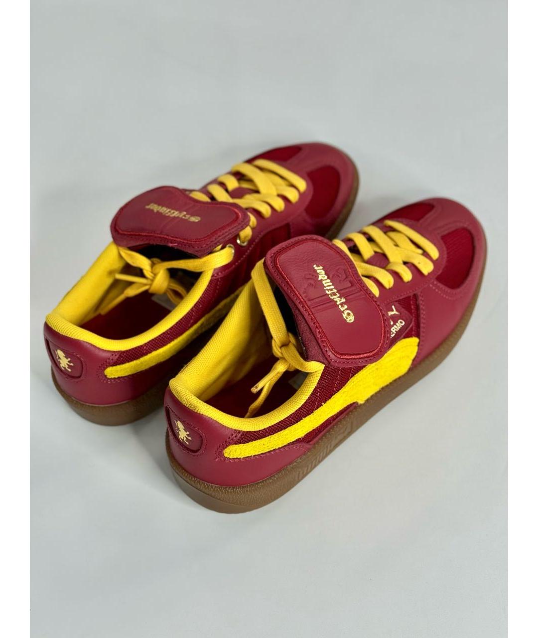 PUMA Бордовые кожаные низкие кроссовки / кеды, фото 6