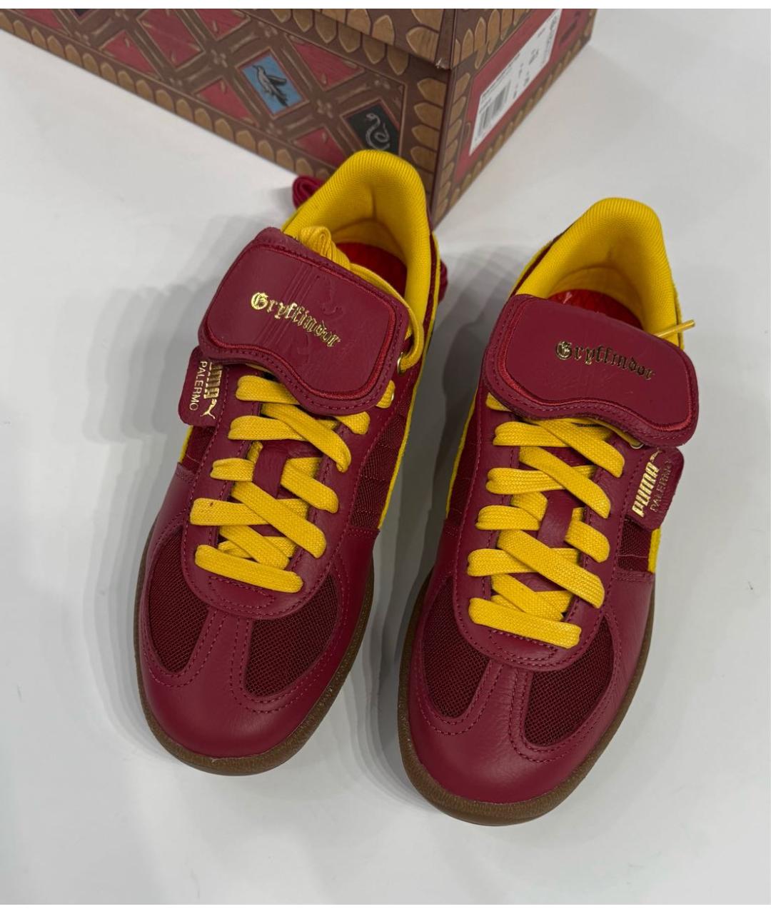 PUMA Бордовые кожаные низкие кроссовки / кеды, фото 3