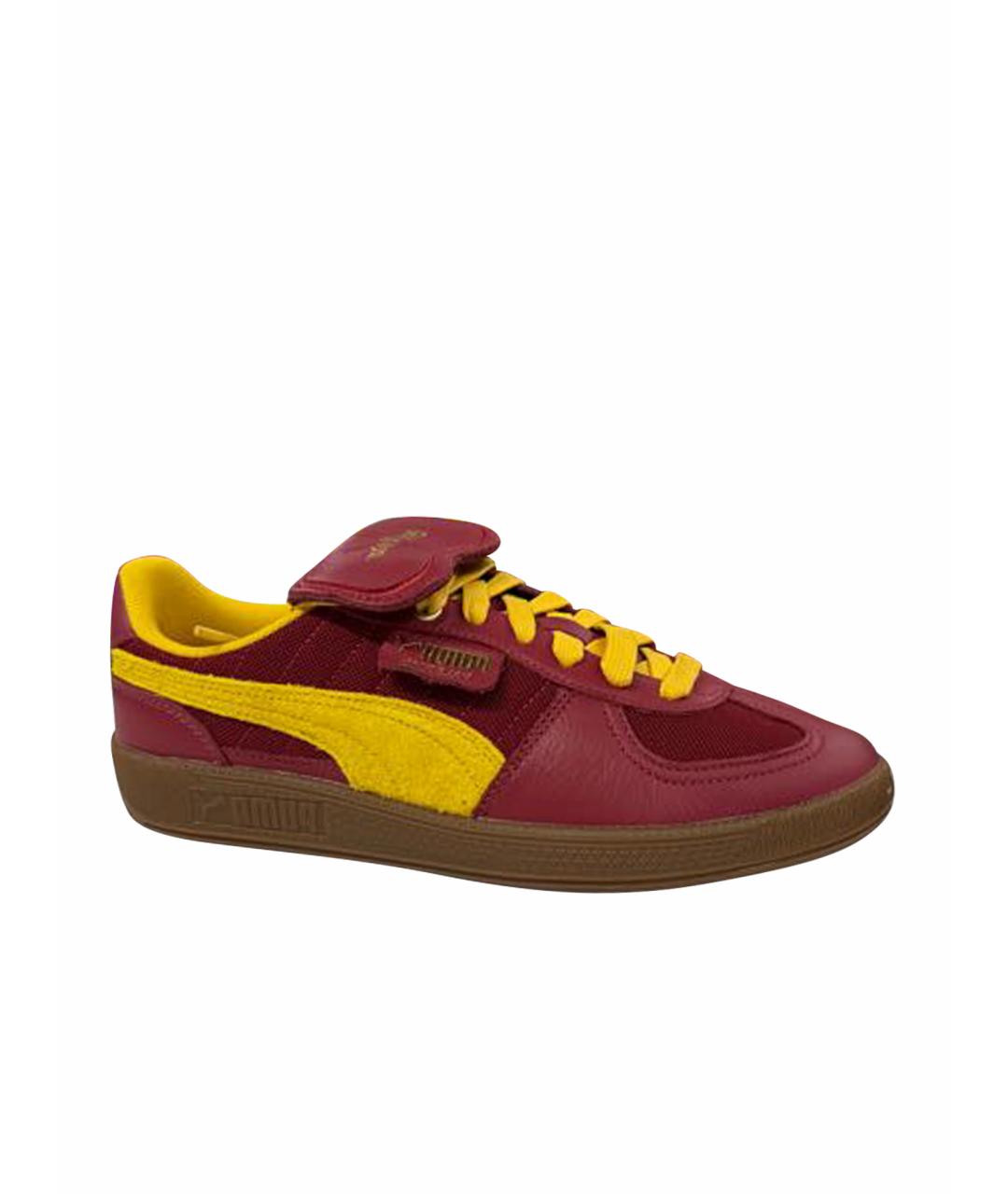 PUMA Бордовые кожаные низкие кроссовки / кеды, фото 1